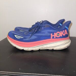 Hoka Blue and Pink Running Shoes